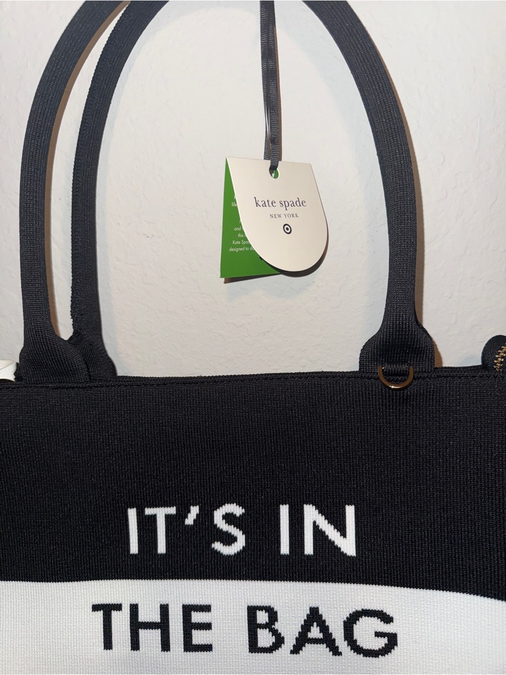 kate spade Black & White Canvas Tote with Bold Text - Picture 4 of 9